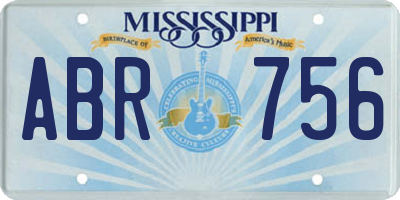 MS license plate ABR756