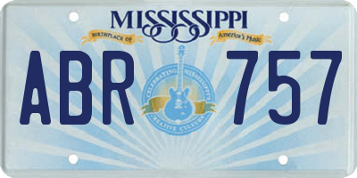 MS license plate ABR757