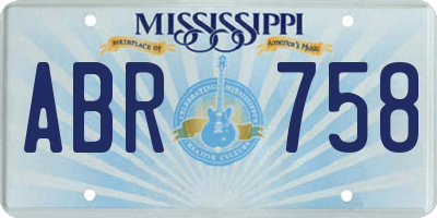 MS license plate ABR758