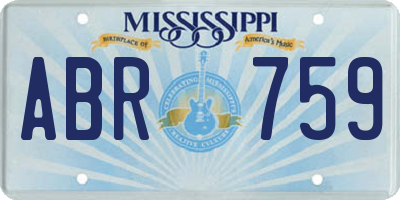 MS license plate ABR759