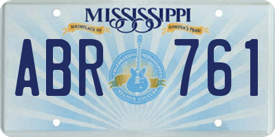 MS license plate ABR761