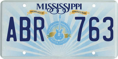 MS license plate ABR763