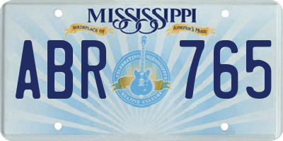 MS license plate ABR765