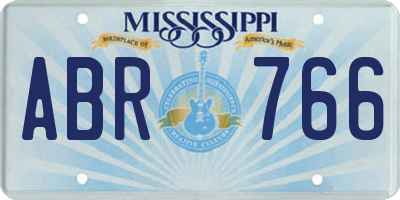 MS license plate ABR766