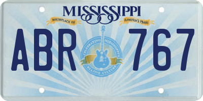 MS license plate ABR767