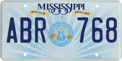 MS license plate ABR768