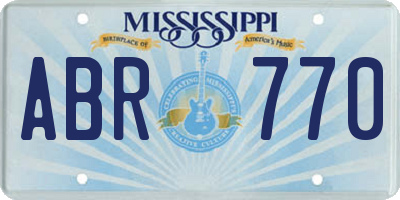 MS license plate ABR770