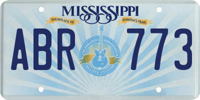 MS license plate ABR773