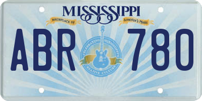 MS license plate ABR780