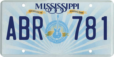 MS license plate ABR781