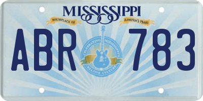 MS license plate ABR783