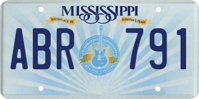 MS license plate ABR791