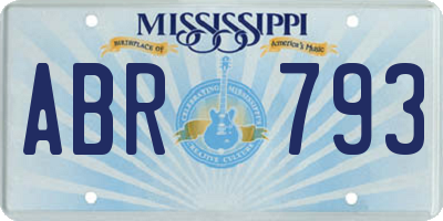 MS license plate ABR793