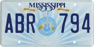 MS license plate ABR794