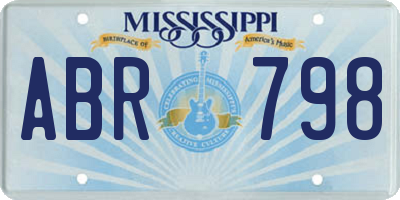 MS license plate ABR798