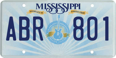 MS license plate ABR801