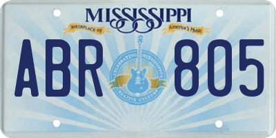 MS license plate ABR805