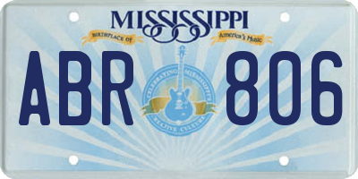 MS license plate ABR806