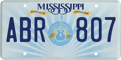 MS license plate ABR807