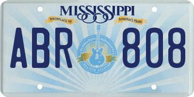 MS license plate ABR808