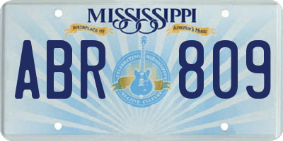 MS license plate ABR809