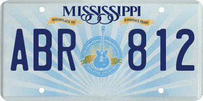 MS license plate ABR812