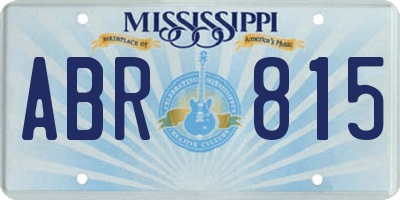 MS license plate ABR815