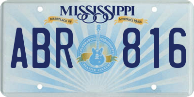 MS license plate ABR816