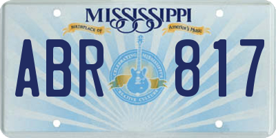 MS license plate ABR817