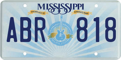 MS license plate ABR818