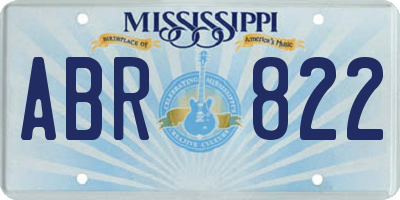 MS license plate ABR822