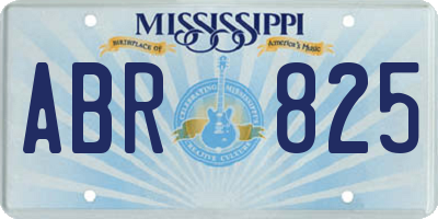 MS license plate ABR825