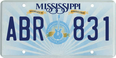 MS license plate ABR831