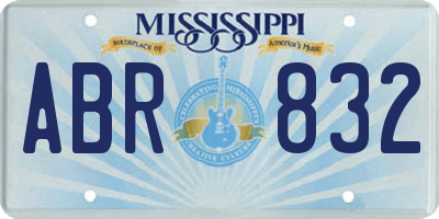 MS license plate ABR832