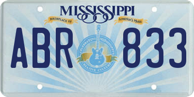 MS license plate ABR833