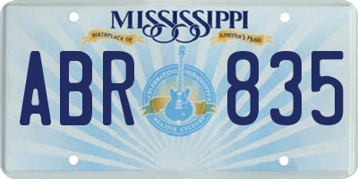 MS license plate ABR835