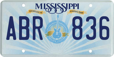 MS license plate ABR836