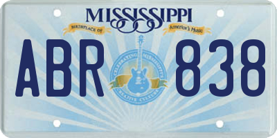 MS license plate ABR838