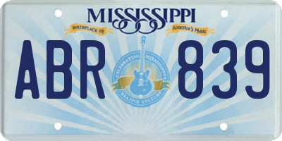 MS license plate ABR839