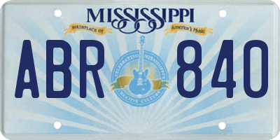 MS license plate ABR840