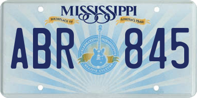 MS license plate ABR845