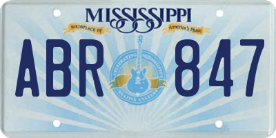 MS license plate ABR847