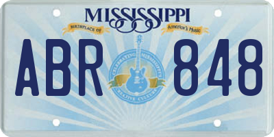 MS license plate ABR848