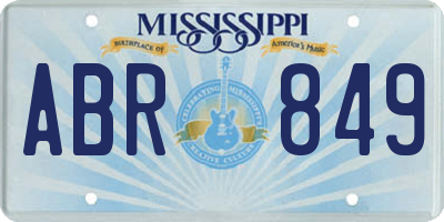 MS license plate ABR849