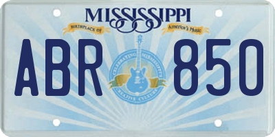 MS license plate ABR850