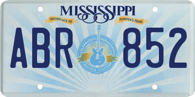 MS license plate ABR852