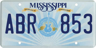 MS license plate ABR853