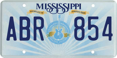 MS license plate ABR854