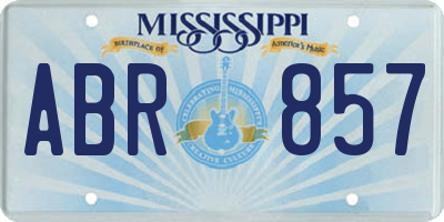 MS license plate ABR857