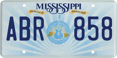 MS license plate ABR858